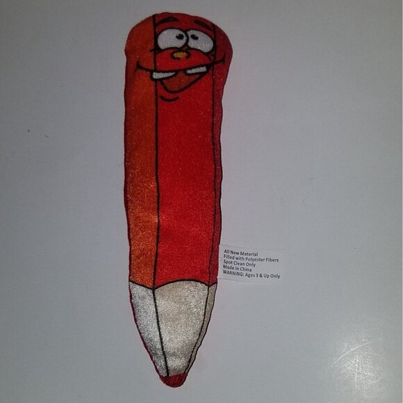 Red Colored Pencil Plush 9" Stuffed Toy Lovey Face Anthropomorphic (lightweight) - Picture 1 of 6